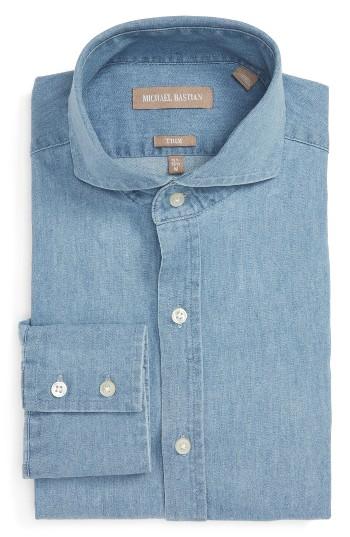 Men's Michael Bastian Trim Fit Chambray Shirt