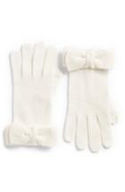 Women's Kate Spade New York Half Bow Gloves, Size - White