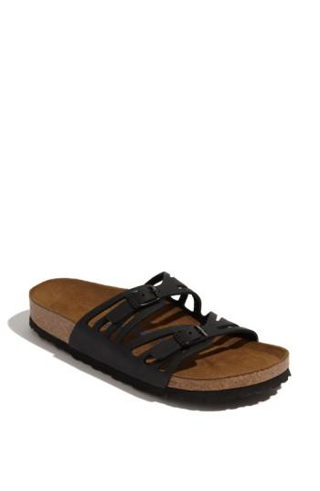 Women's Birkenstock Granada Soft Footbed Oiled Leather Sandal -9.5us / 40eu B - Black