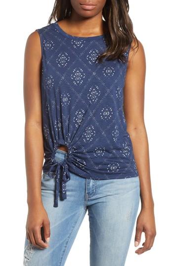 Women's Lucky Brand Batik Side Tie Tank - Blue