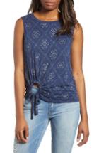 Women's Lucky Brand Batik Side Tie Tank - Blue