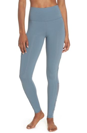 Women's Alo Block High Waist Mesh Inset Leggings - Grey