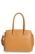 Sole Society Lexington Whipstitch Faux Leather Satchel - Brown