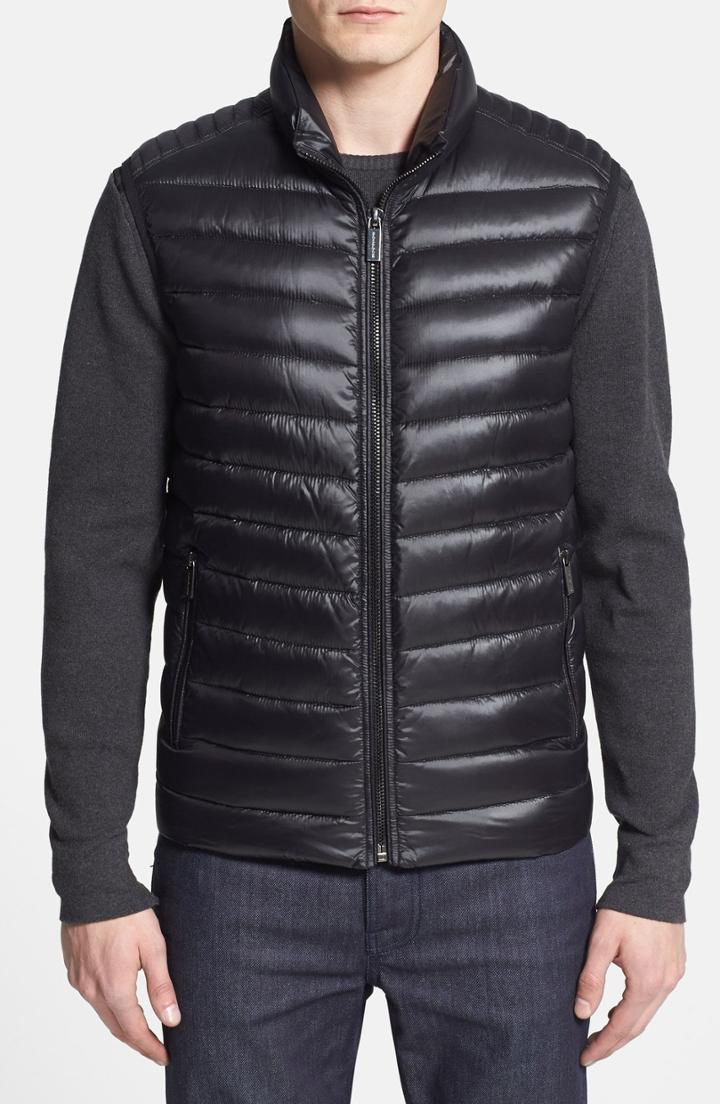 Men's Michael Kors Regular Fit Packable Down Vest, Size - Black (online Only)