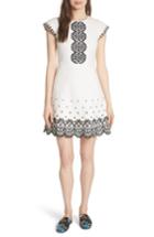 Women's Kate Spade New York Ria Laser Cut Embroidered A-line Dress - Beige