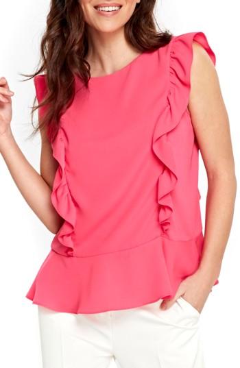 Women's Wallis Ruffle Peplum Top Us / 8 Uk - Pink