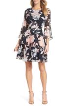 Women's Vince Camuto Floral Print Tiered Chiffon Dress - Blue