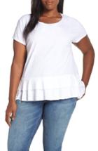 Women's Caslon Tiered Short Sleeve Tee, Size - White