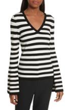Women's Milly Bell Sleeve V-neck Sweater, Size - Black