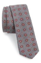 Men's Eleventy Medallion Wool Skinny Tie, Size - Grey