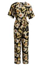 Women's Leith Belted Floral Jumpsuit - Black