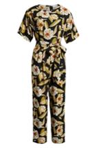 Women's Leith Belted Floral Jumpsuit - Black