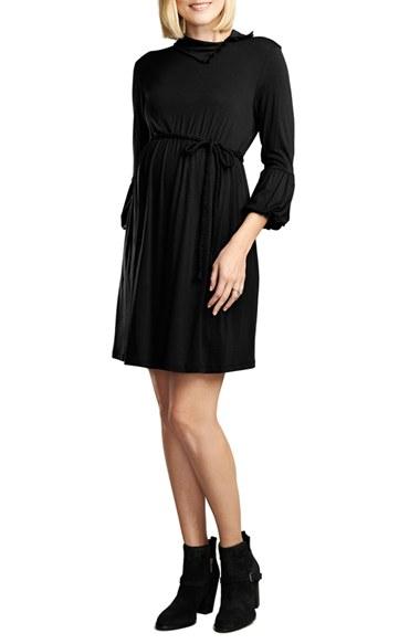 Women's Maternal America Lantern Sleeve Maternity Dress - Black