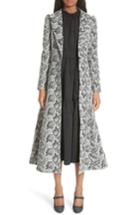 Women's Co Long Embroidered Jacquard Coat - Grey