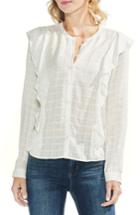 Women's Vince Camuto Ruffle Trim Top, Size - White