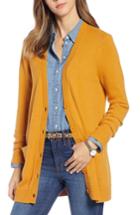 Women's 1901 Varsity Stripe Long Cardigan - Metallic