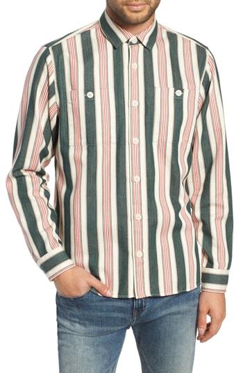 Men's Wax London Whiting Woven Shirt - Beige