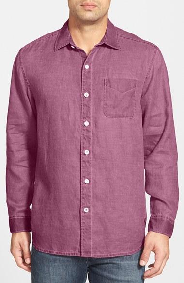 Men's Tommy Bahama 'sea Glass Breezer' Original Fit Linen Shirt, Size - Purple