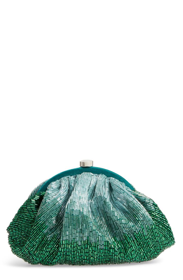 Nordstrom Ombre Beaded Pouchette - Green