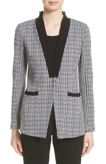 Women's St. John Collection Mini Houndstooth Plaid Jacket