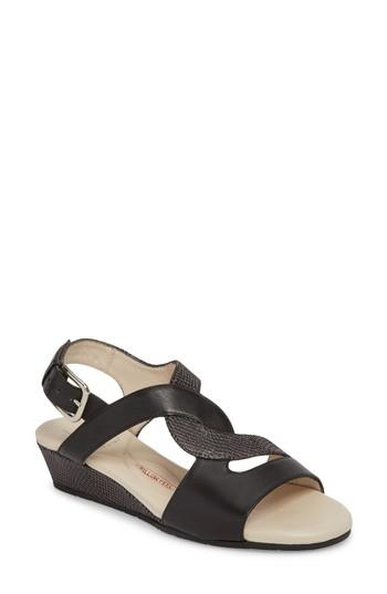 Women's Amalfi By Rangoni Morosa Wedge Sandal Ss - Black