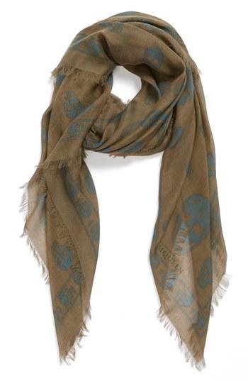 Men's Alexander Mcqueen Skull Print Modal & Silk Scarf