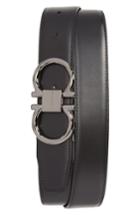 Men's Salvatore Ferragamo Gancio Reversible Calfskin Leather Belt - Black/ Hickory