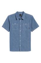 Men's Vans Carlow Chambray Woven Shirt, Size - Blue