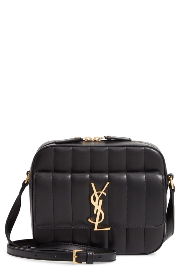 Saint Laurent Vicky Leather Camera Bag - Black