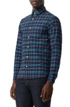 Men's Burberry George Check Sport Shirt, Size - Blue
