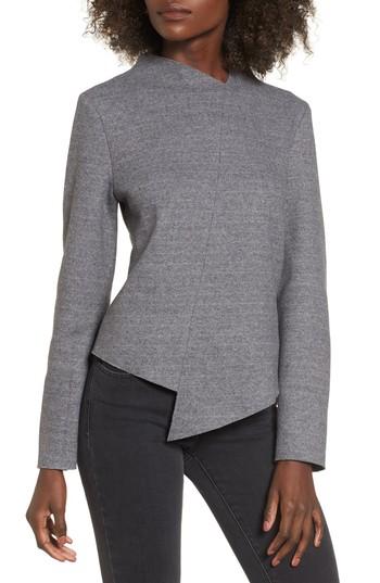 Women's Evidnt Unbalanced Pattern Top - Grey