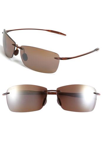 Women's Maui Jim Lighthouse 65mm Polarizedplus2 Rimless Sunglasses - Rootbeer