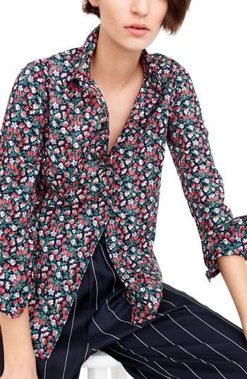 Women's J.crew Sarah Liberty Perfect Shirt - Blue