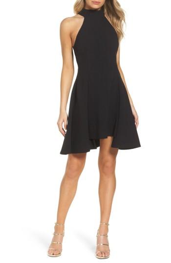 Women's C/meo Collective Fusion Halter Style Fit & Flare Dress - Black