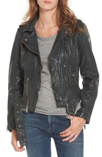 Women's Mauritius Leather Jacket - Green