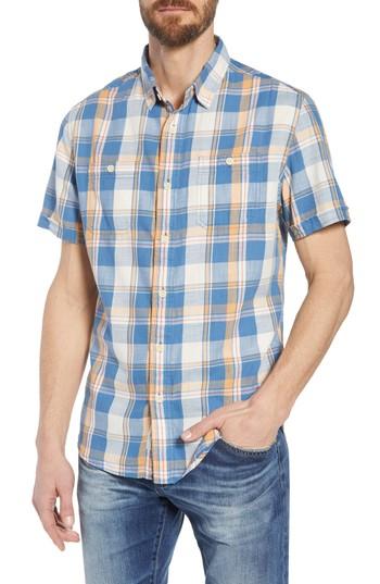 Men's Grayers Sherman Plaid Slub Twill Sport Shirt - Blue