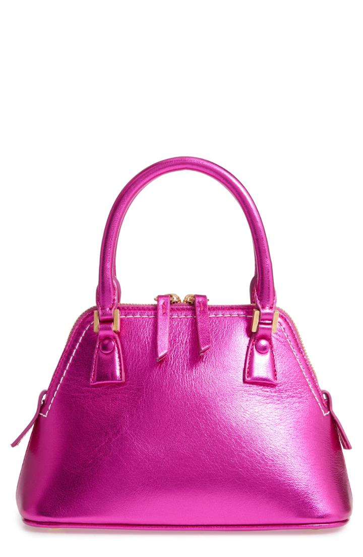 Maison Margiela Mini 5ac Metallic Leather Handbag - Pink