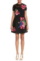 Women's Valentino Lace Inset Tropical Dream Knit Dress
