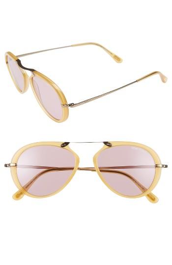 Women's Tom Ford 'aaron' 53mm Sunglasses - Shiny Yellow/ Violet
