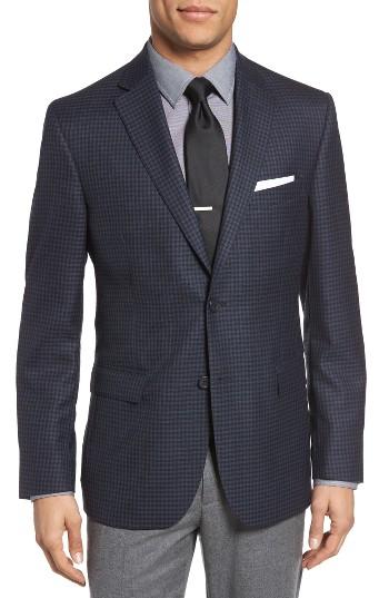 Men's Jb Britches Classic Fit Check Wool Sport Coat S - Blue