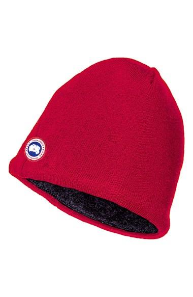 Men's Canada Goose Merino Wool Beanie - Red