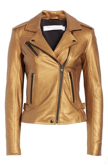 Women's Iro New Han Metallic Leather Jacket Us / 36 Fr - Metallic