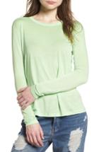 Women's Topshop Boutique Lyocell Long Sleeve T-shirt Us (fits Like 0) - Green