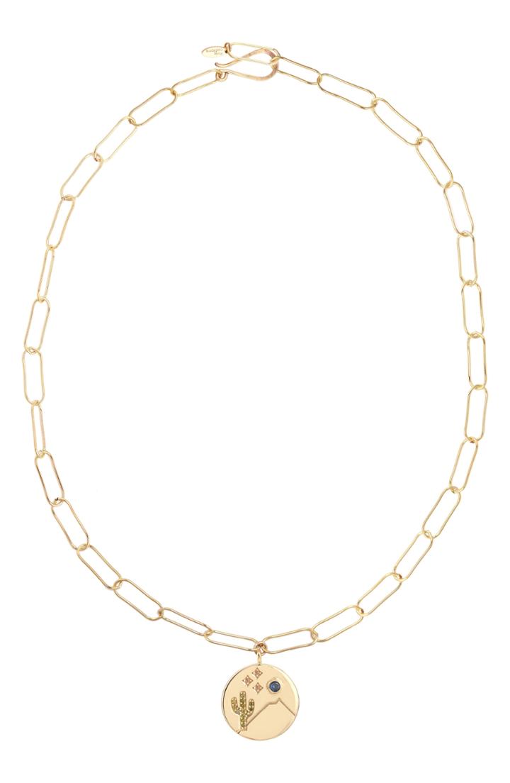 Women's Kris Nations Double-sided Happy Camper Pendant Necklace