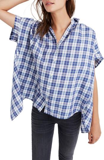 Women's Madewell Central Open Back Shirt - Blue