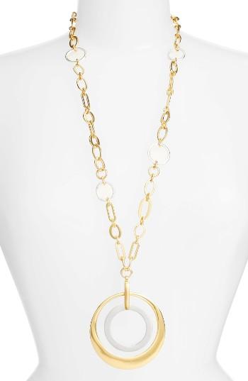 Women's Karine Sultan Double Circle Pendant Necklace
