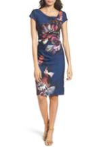 Women's Adrianna Papell Magnolia Cowl Neck Sheath Dress - Blue