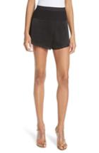 Women's Alexander Wang Lace Trim Satin Shorts - Black