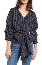 Women's Lydelle Stripe Wrap Top - Blue