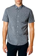 Men's Good Man Brand Trim Fit Geometric Short Sleeve Sport Shirt - Black